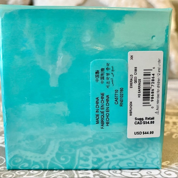 Kate Spade Pave Small Square Stud Emerald Earrings - Picture 6 of 9